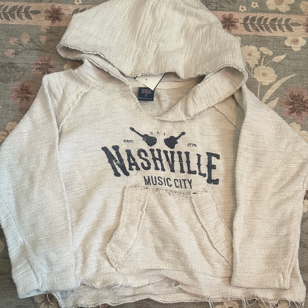 MV Sport Cream Hooded Pullover with Navy Label